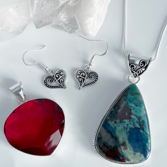 Jewelry Lot Quantum Quattro Garnet Quartz Pendants Chain New - Picture 3 of 14